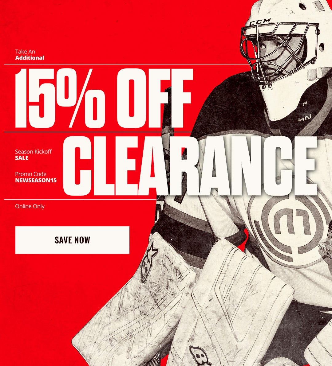 Season Kickoff Sale: Take an additional 15% off clearance. Promo code NEWSEASON15.