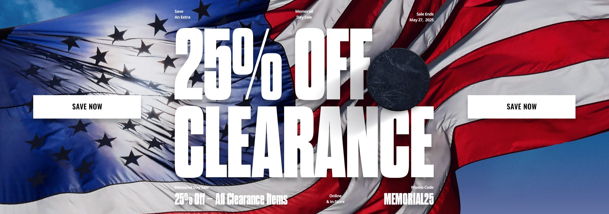 Memorial Day Sale: 25% off clearance