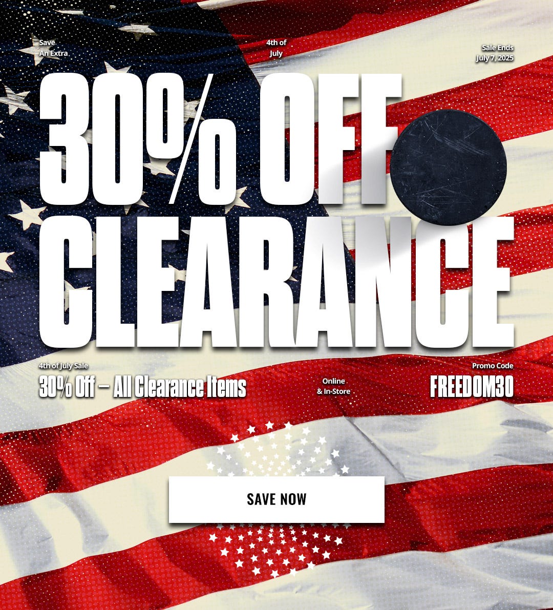 4th of July Sale: Save an extra 30% off all clearance items with promo code FREEDOM30
