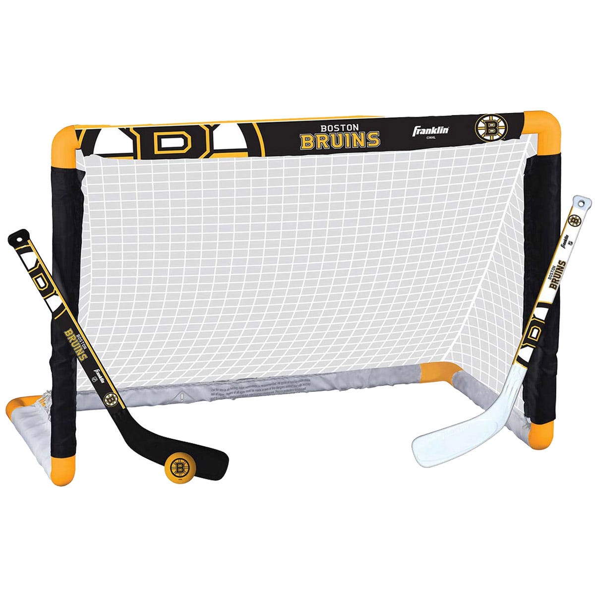 Franklin Boston Bruins NHL Mini Hockey Goal Set Size 28in. Wide x 20in. High x 12in. Deep
