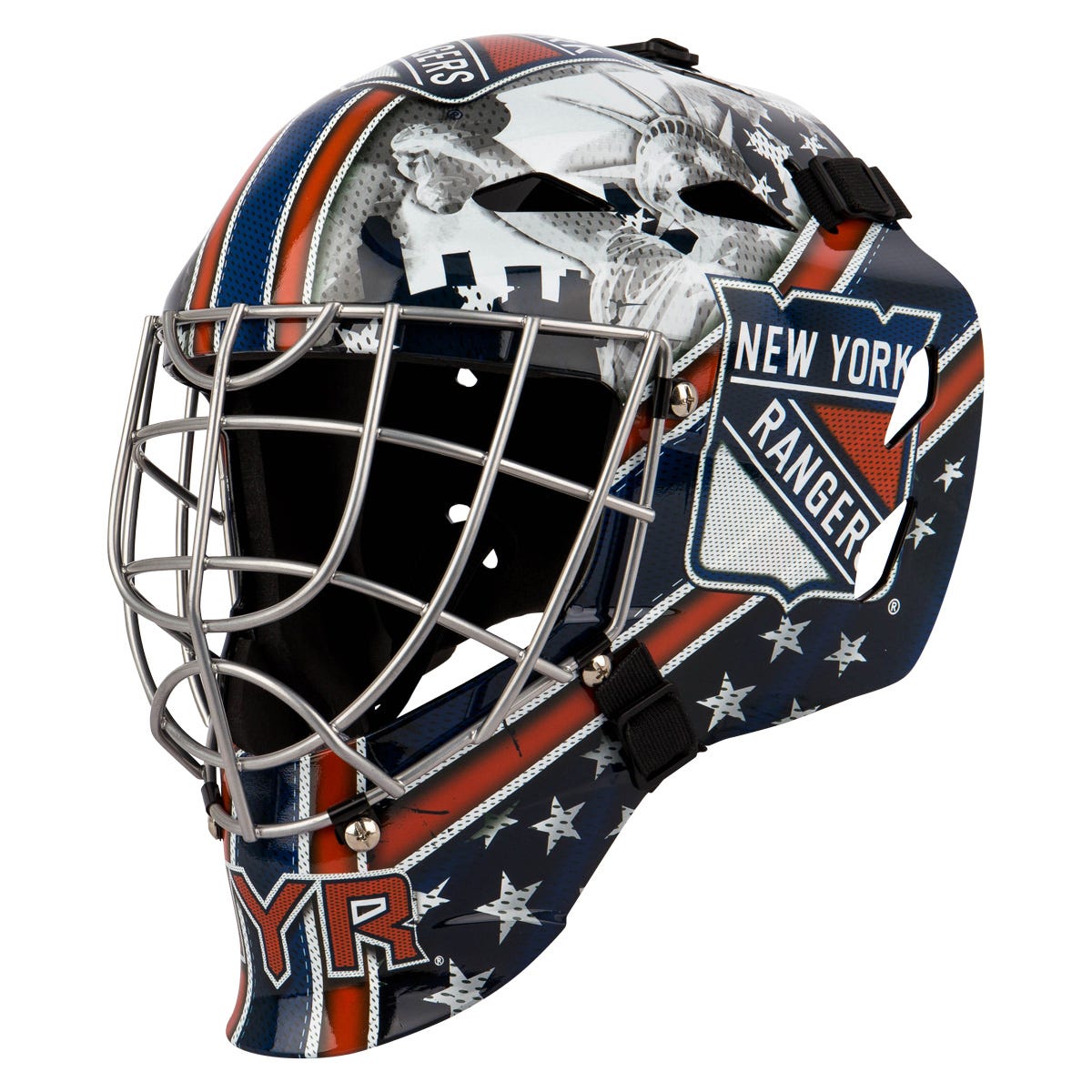 Franklin New York Rangers GFM 1500 Goalie Face Mask in Blue