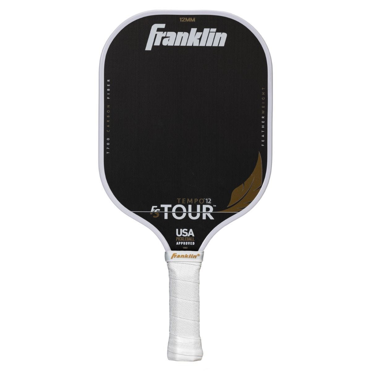 Franklin FS Tour Tempo Featherweight 12mm Pickleball Paddle in White/Black