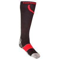 Warrior Pro Compression Hockey Sock in Black/Red Size Small