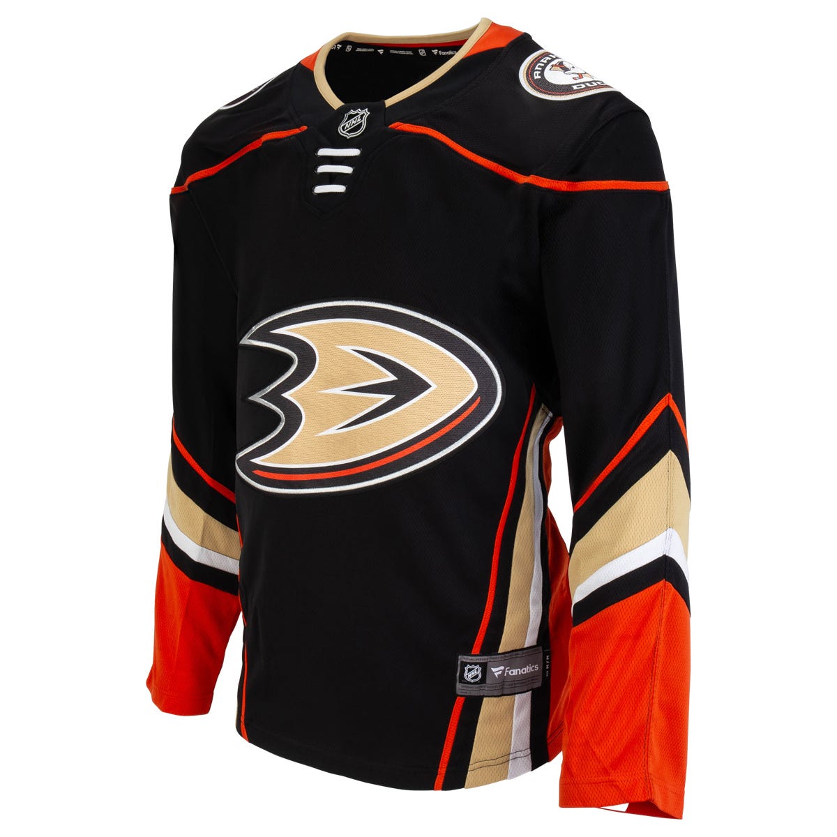 Fanatics Anaheim Ducks Premier Breakaway Blank Adult Hockey Jersey in Black/Orange Size Small