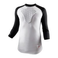 McDavid Hex Sternum Youth Long Sleeve Shirt in White/Black Size X-Small