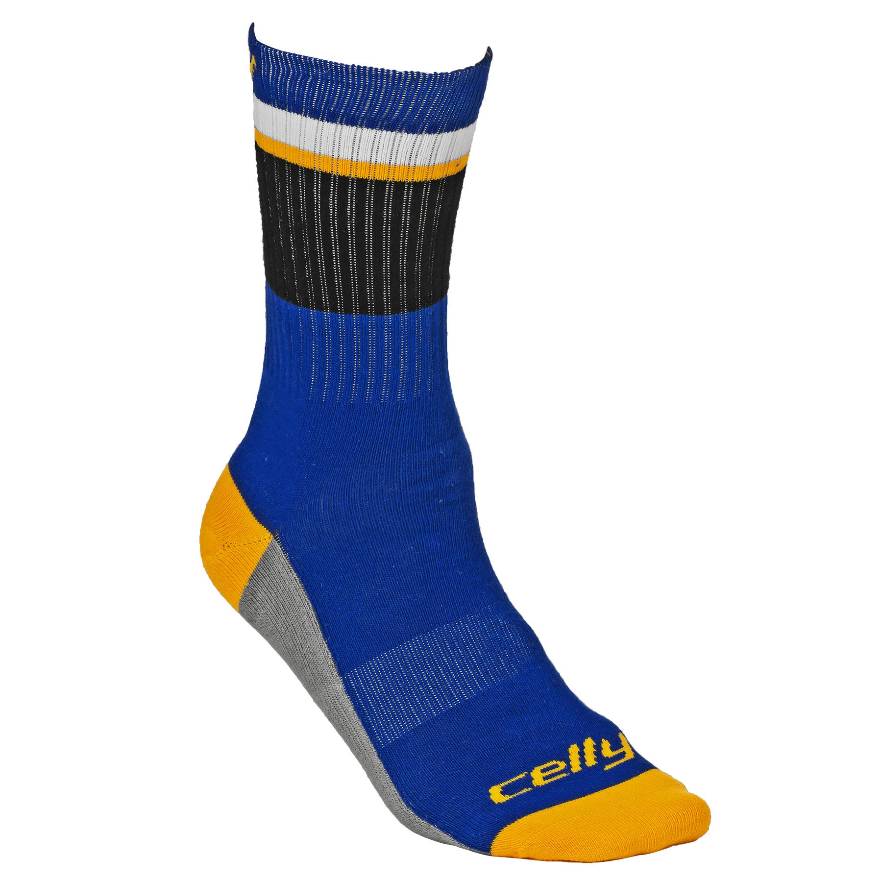Tour St. Louis Blues Team Celly Socks in Blue/Black/Yellow Size Small/Medium