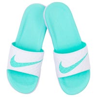 Nike Benassi Solarsoft 2 Women's Slide Sandals - White/Artisan Teal Size 6.0