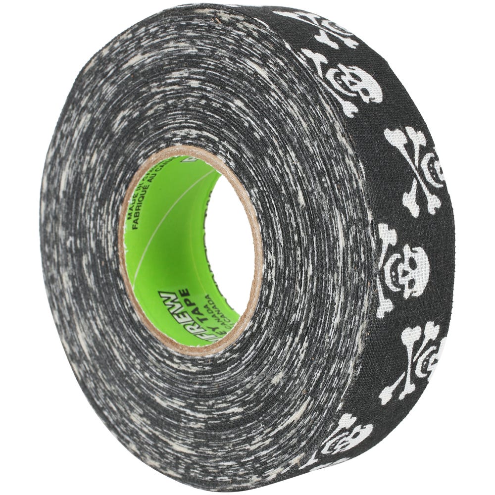 Renfrew Themed Cloth Hockey Tape in Skull & Bone Black/white Size 1in