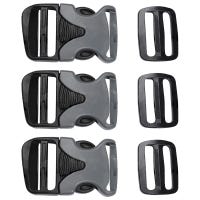 Vaughn Replacement Goalie Chest Protector Clips - 3 Pack in Black