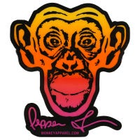Monkey Sport Apparel Monkey Sport by Pepper Foster - Monkey Logo Sticker in Yellow/Pink Size 3.5in. x 3.5in