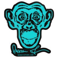 Monkey Sport Apparel Monkey Sport by Pepper Foster - Monkey Logo Sticker in Teal Size 3.5in. x 3.5in