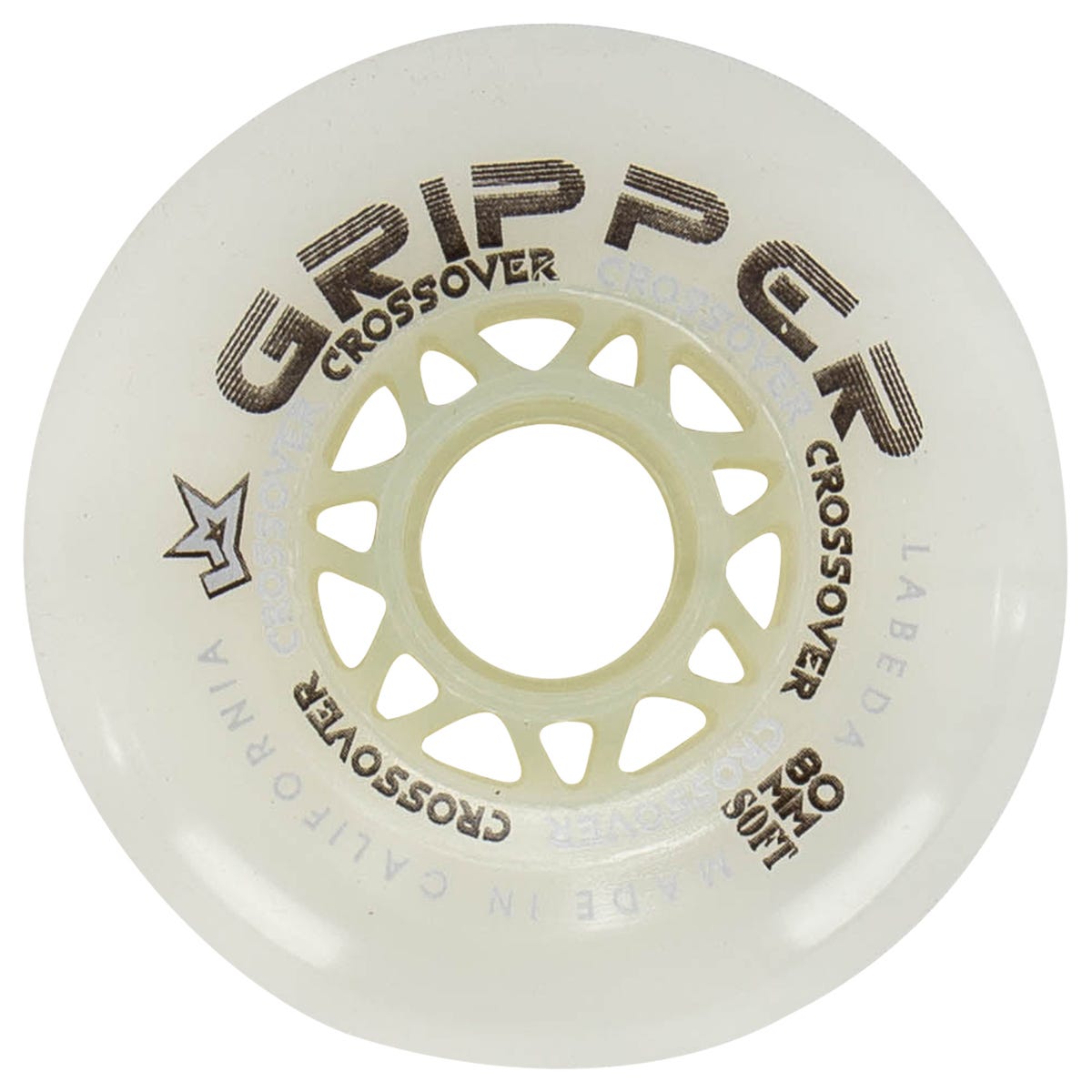 Labeda Gripper Soft 76A Roller Hockey Wheel - White - 4 Pack Size 80mm