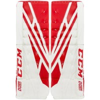 CCM Extreme Flex 4 Pro Senior Goalie Leg Pads in White/Red Size 35+2in