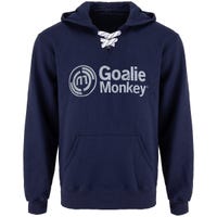 Monkeysports Goalie Monkey Skate Lace Senior Pullover Hoody in Navy Size Medium
