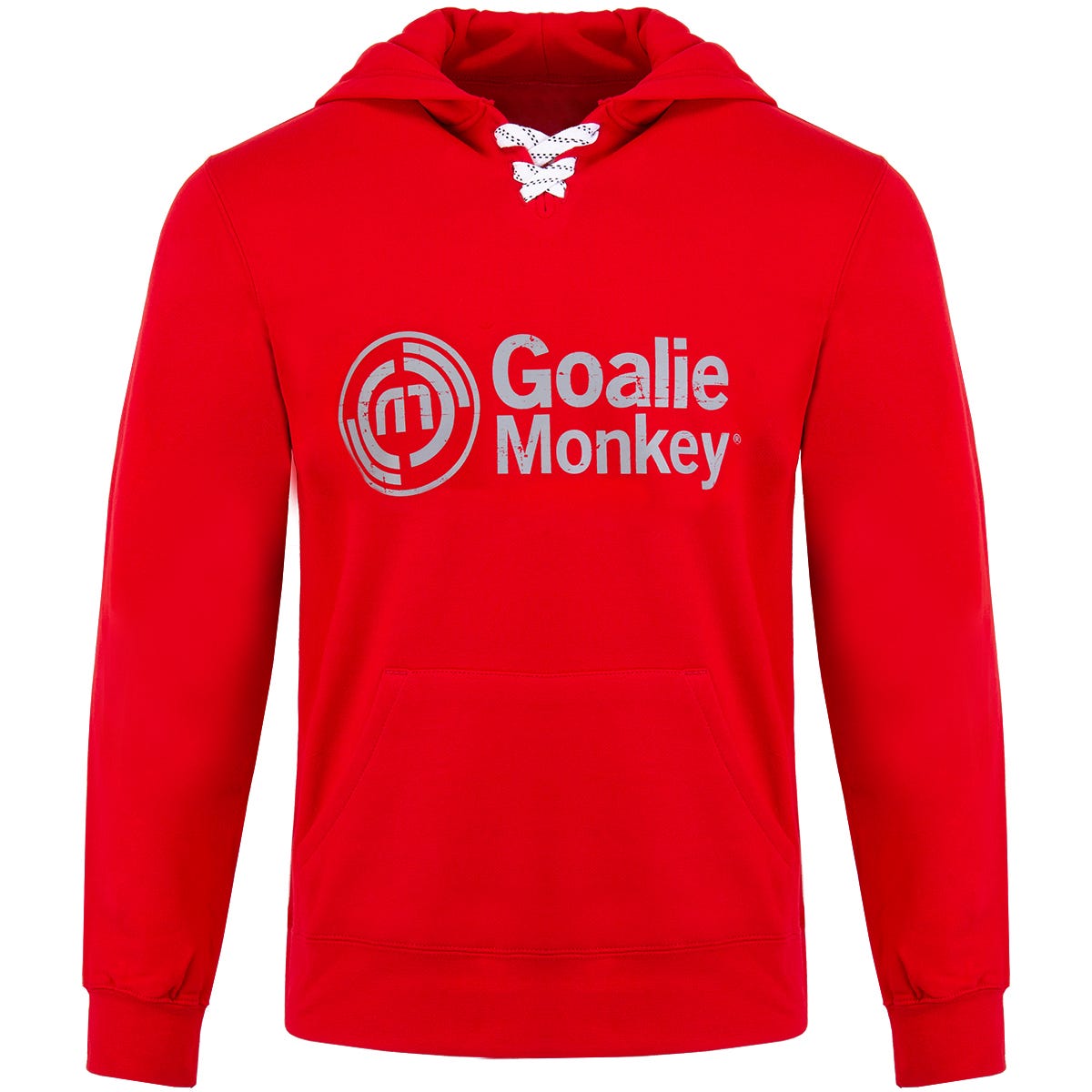 Monkeysports Goalie Monkey Skate Lace Senior Pullover Hoody in Red Size Small
