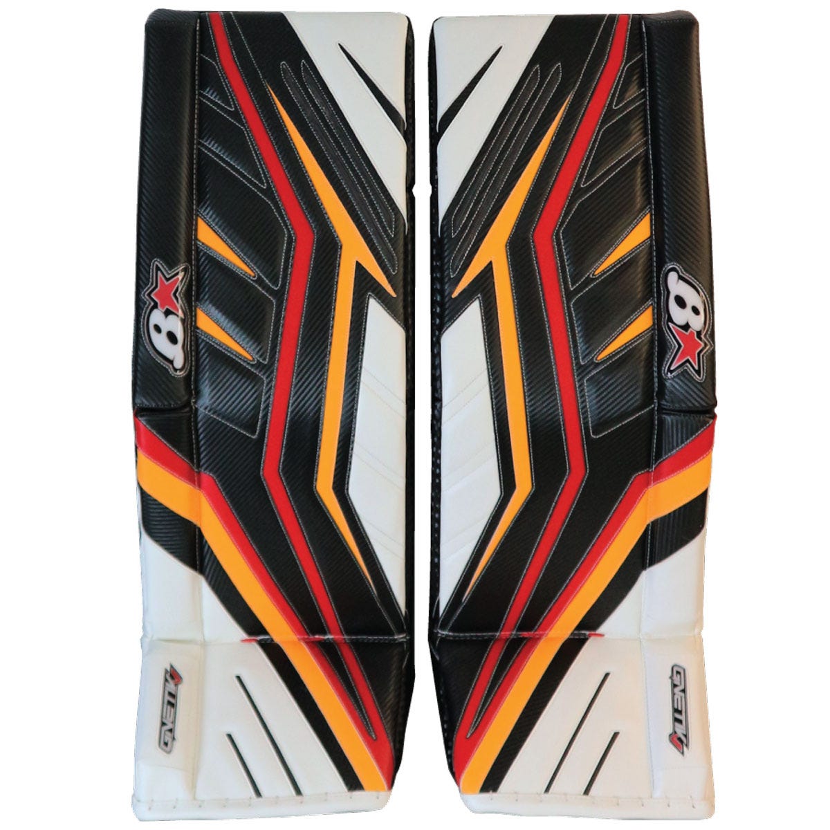 Brians Brians G-Netik Pro V Senior Custom Goalie Leg Pads in White Size 34+1in