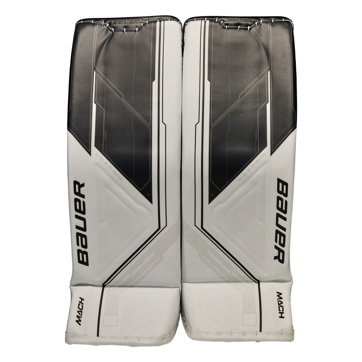 Bauer Supreme Mach Pro Custom Senior Custom Goalie Leg Pads in White Size 34+1in