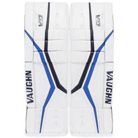 Vaughn Velocity V10 Pro Carbon Senior Custom Goalie Leg Pads in White Size 34+1in