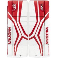 Vaughn Velocity V10 Junior Goalie Leg Pads in White/Red Size 26+2in