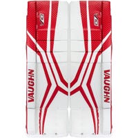 Vaughn Velocity V10 Pro Senior Goalie Leg Pads in White/Red Size 32+2in