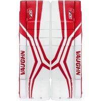 Vaughn Velocity V10 Pro Senior Goalie Leg Pads in White/Red Size 33+2in