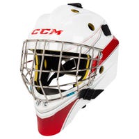 CCM Axis A1.5 Junior Certified Straight Bar Goalie Mask - Team in White/Red