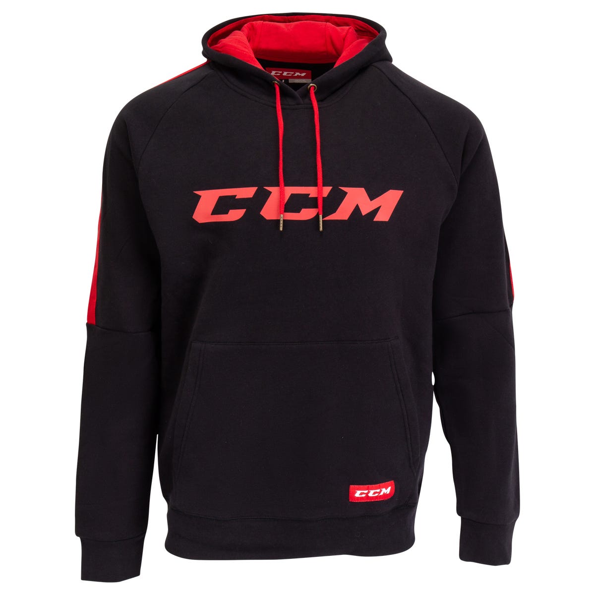 CCM Core Senior Pullover Hoodie in Black/Red Size X-Large