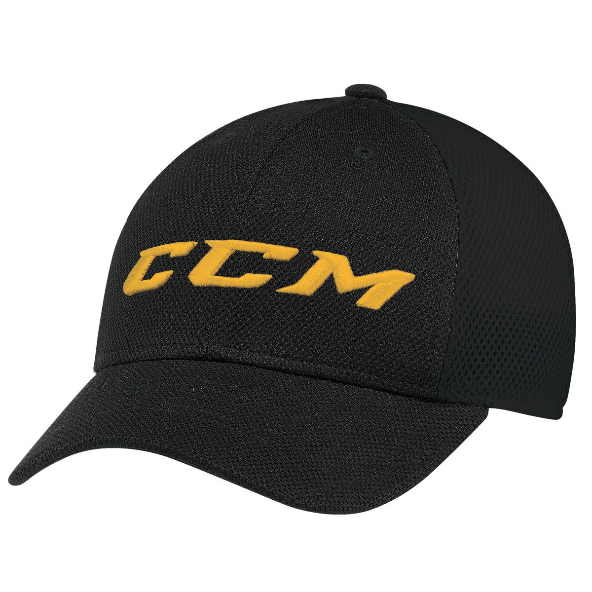 CCM Core Foam Adult Flex Fit Cap in Black/Yellow Size Large/X-Large