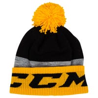 CCM Core Pom Knit Beanie in Black/Yellow