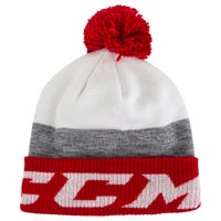 CCM Core Pom Knit Beanie in Red/White
