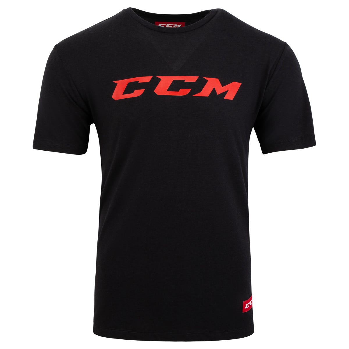 "CCM Core Senior Short Sleeve T-Shirt in Black/Red Size X-Large"