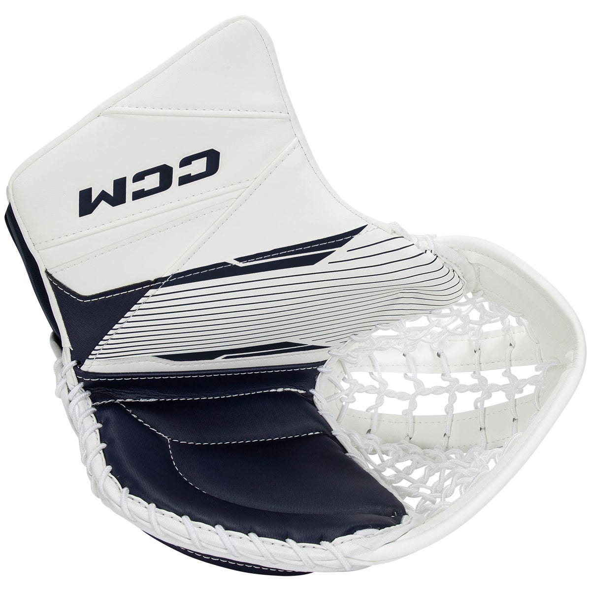 CCM Axis A2.9 Intermediate Goalie Glove in White/Navy