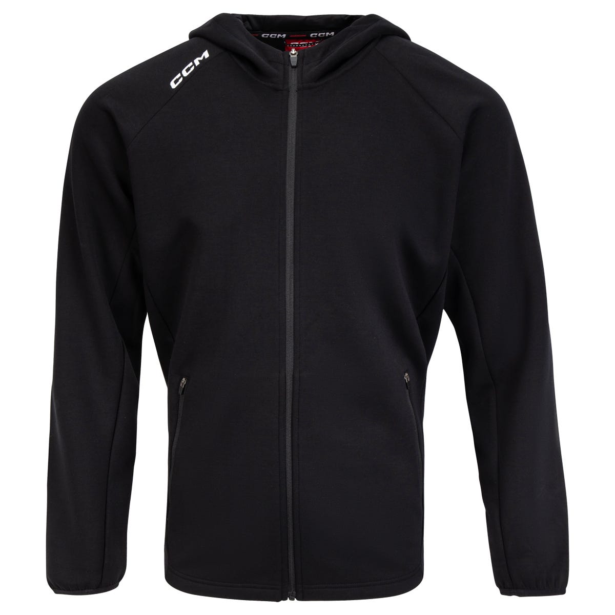 CCM Premium Tech Fleece Adult Full Zip Hoodie in Black Size Medium