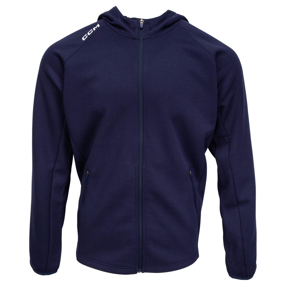 "CCM Premium Tech Fleece Adult Full Zip Hoodie in Navy Size Small"
