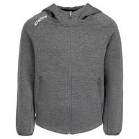 "CCM Premium Tech Fleece Youth Full Zip Hoodie in Grey Size Large"