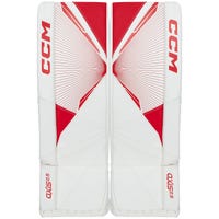 CCM Axis A2.5 Junior Goalie Leg Pads in White/Red Size 26+1in
