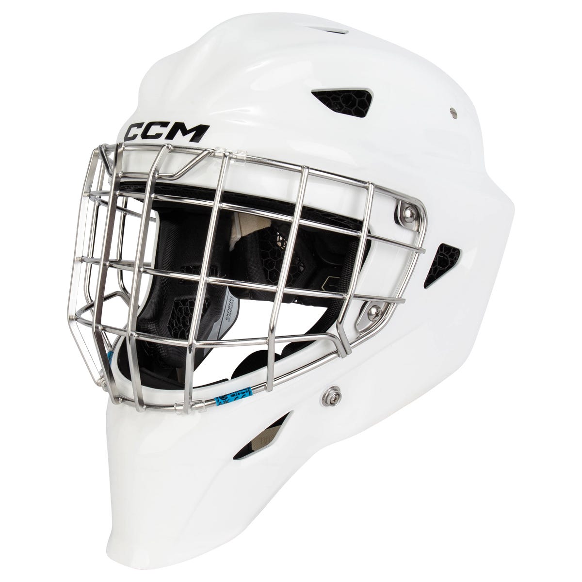 CCM Axis XF Senior Certified Straight Bar Goalie Mask in White Size Medium