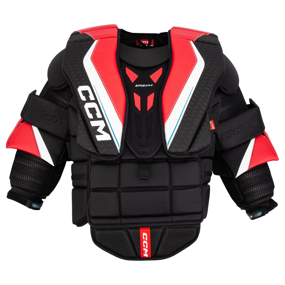 CCM EFLEX E6.9 Senior Goalie Chest & Arm Protector in Black/Red/White Size X-Large