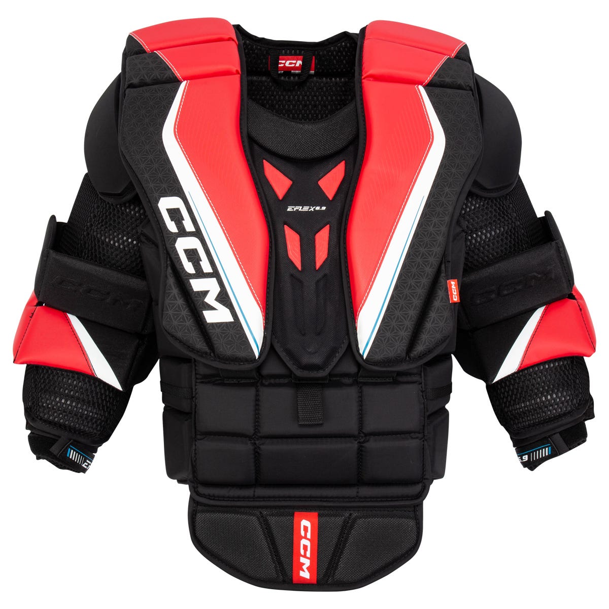 CCM EFLEX E6.9 Intermediate Goalie Chest & Arm Protector in Black/Red/White Size Medium