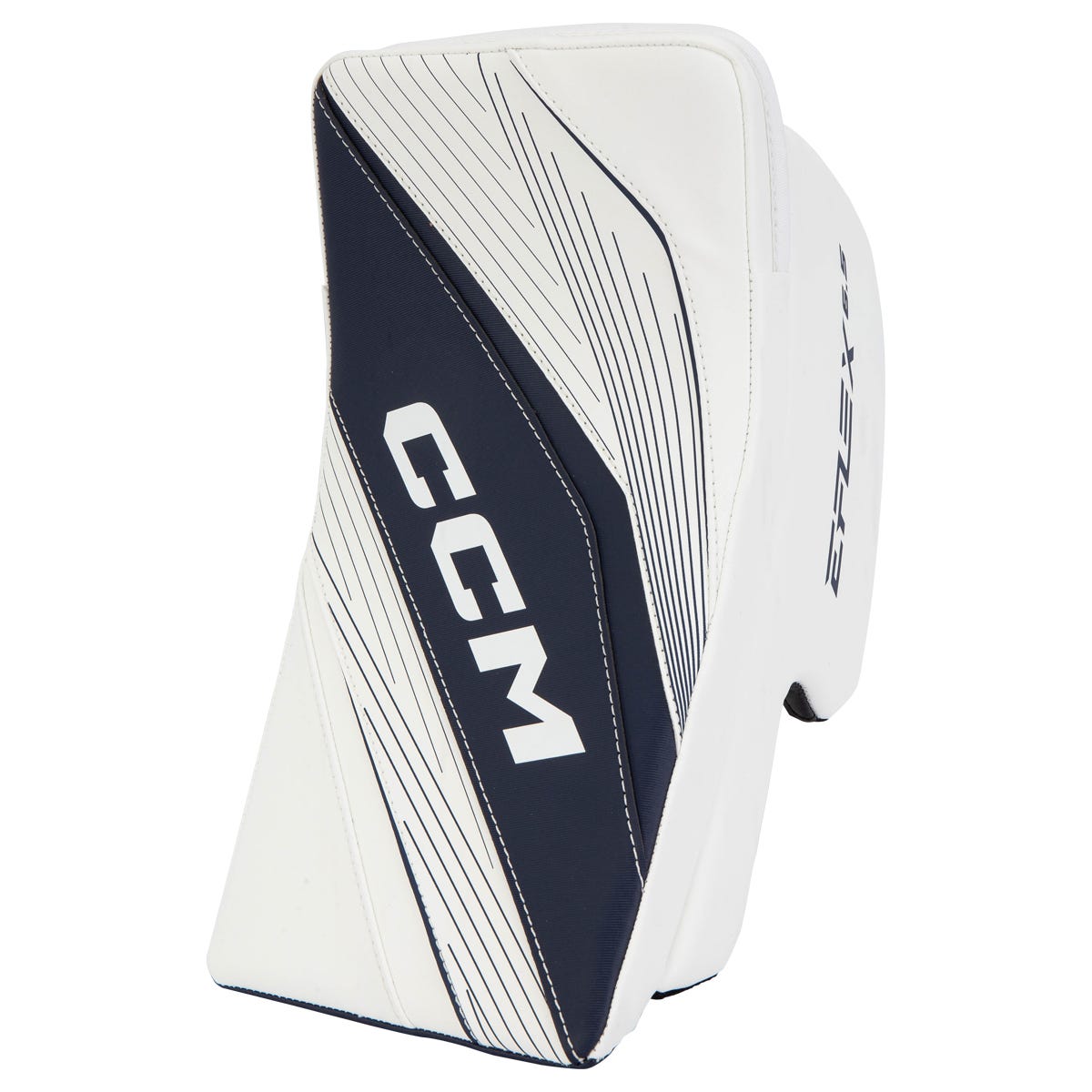 CCM EFLEX 6.5 Junior Goalie Blocker in White/Navy