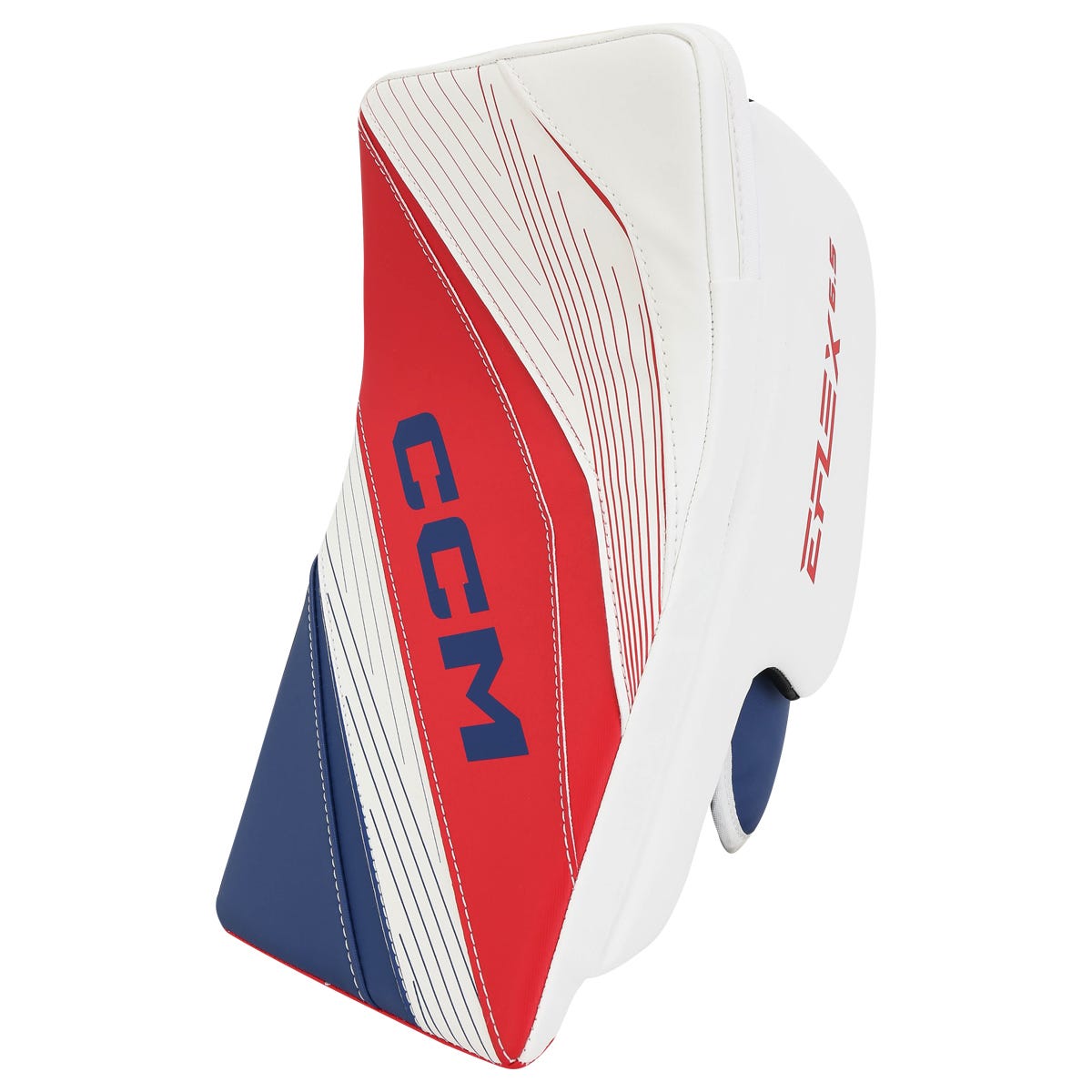 CCM EFLEX 6.5 Junior Goalie Blocker in Red/White/Blue