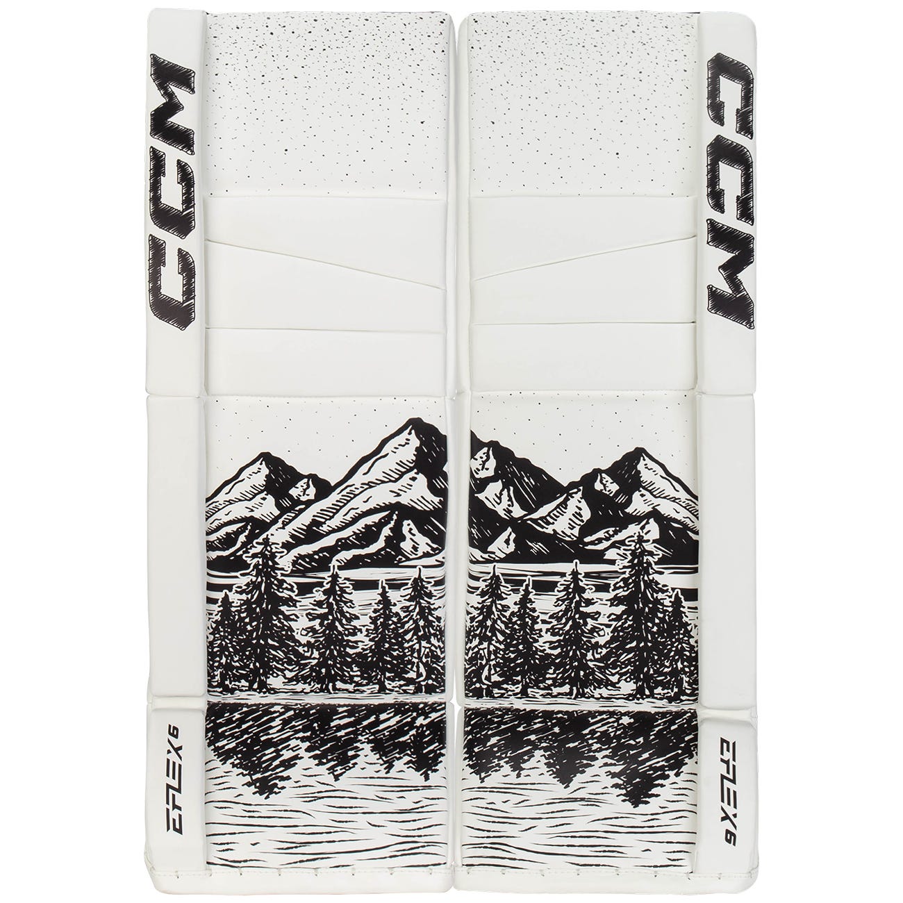 CCM Total Custom All Out Senior Goalie Leg Pads in White/White/White Size 34+1in