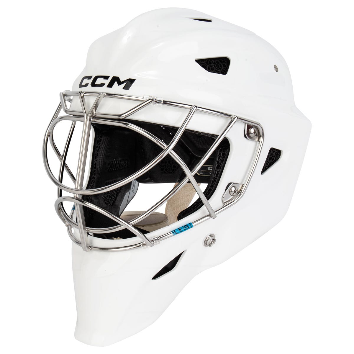 CCM Axis XF Senior Non-Certified Cat Eye Goalie Mask in White Size Large