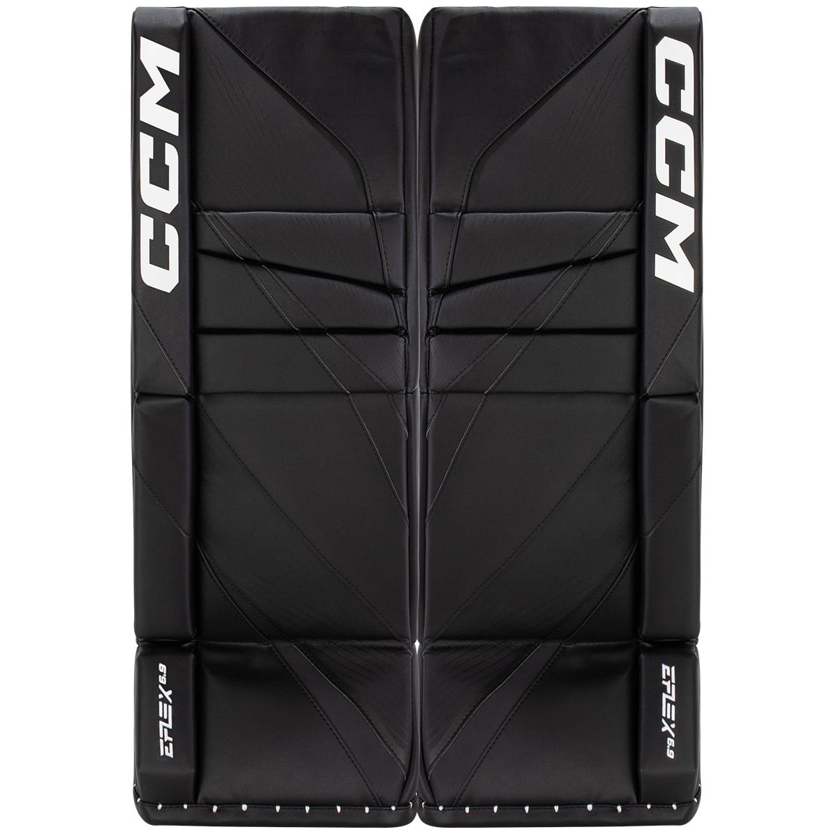 CCM EFLEX 6.9 Intermediate Goalie Leg Pads in Black/White Size 32+1in