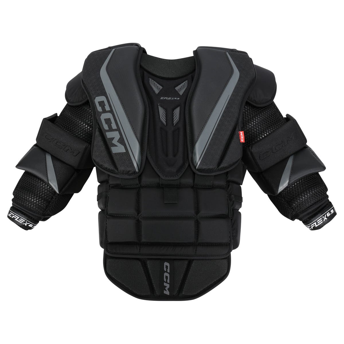 CCM EFLEX E6.9 Intermediate Goalie Chest & Arm Protector in Black/Grey Size Medium