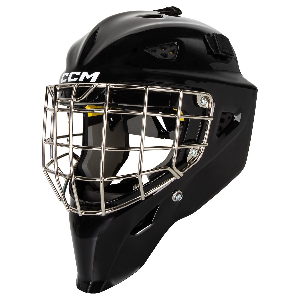 CCM Axis F5 Certified Straight Bar Goalie Mask in Black Size Senior