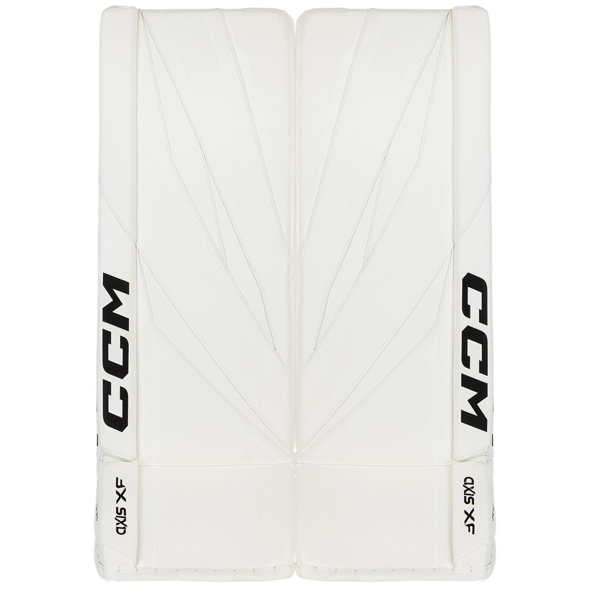 CCM Axis XF Senior Goalie Leg Pads in White/White Size 34+1in