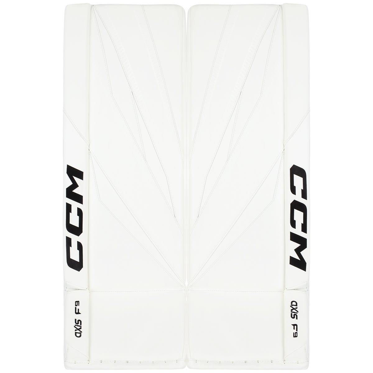 CCM Axis F9 Senior Goalie Leg Pads in White/White Size 34+1in