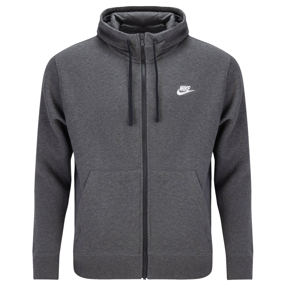 Nike NSW Club Adult Full Zip Sweatshirt in Heather Charcoal Size Large
