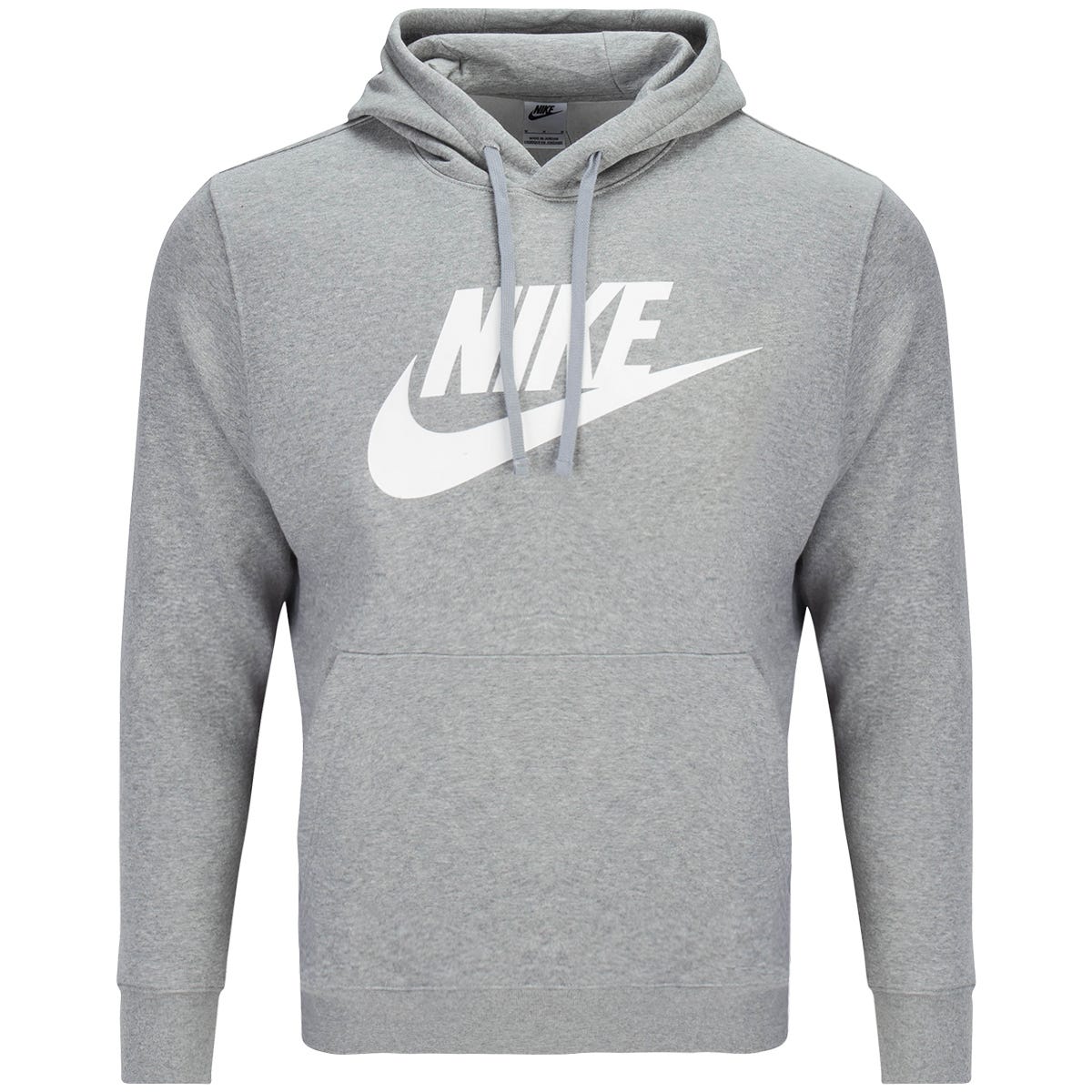 Nike NSW Club Graphic Adult Pullover Hoodie in Heather Grey Size Medium